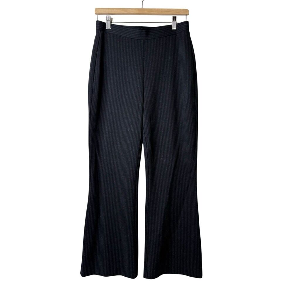 KOBI HALPERIN Womens Trouser Sz M Navy Striped Pull On Slacks Ponte Knit Career